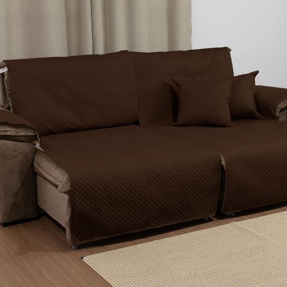 Imagem de   KIT PARA SOFÁ RETRÁTIL COM ALMOFADAS CHEIAS E CAPA PROTETORA IMPERMEÁVEL 2 LUGARES 1,80m