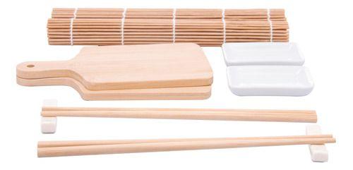 Imagem de Kit Para Sushi 10 Peças e Acessórios Em Bambu Osaka
