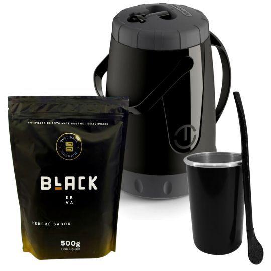 Kit Para Tereré 1 Garrafa Unitermi 2,5L 1 Copo E Bomba Pretos Aports 1 Erva Black 500g Menor preço em Kit Para Tereré 1 Garrafa Unitermi 2,5L 1 Copo E Bomba Pretos Aports 1 Erva Black 500g