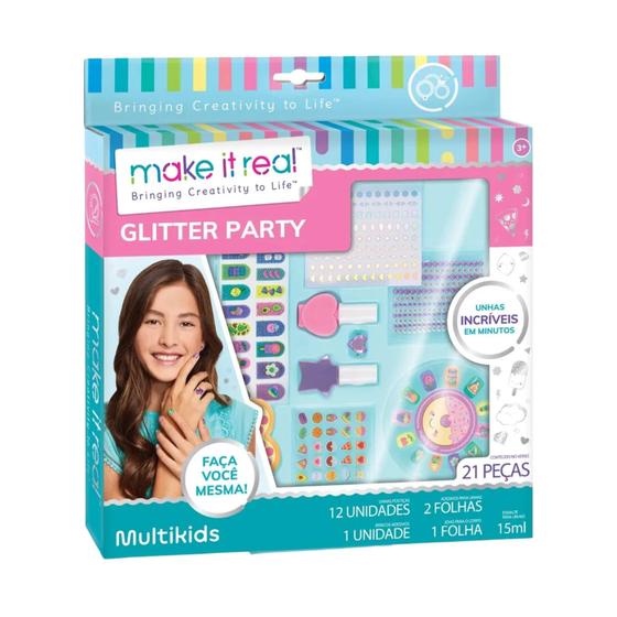 Imagem de Kit para Unhas My Style By Make it Real Glitter Party Multikids - BR2003