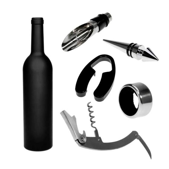 Imagem de Kit Para Vinho 5 Peças Com Saca Rolha - Corta Lacre