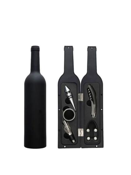 Imagem de Kit para vinho com saca rolha + cortador lacres e acessorios