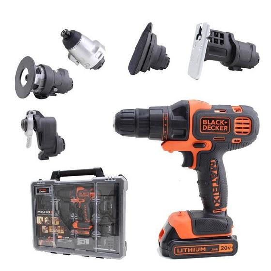 Kit Parafusadeira Matrix 6 em 1 a Bateria 20v Bivolt - BDCDM6KITC - Black+Decker Menor preço em Kit Parafusadeira Matrix 6 em 1 a Bateria 20v Bivolt - BDCDM6KITC - Black+Decker