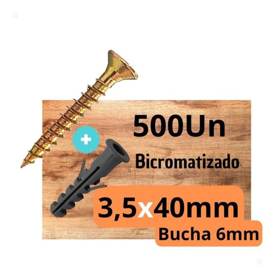 Imagem de Kit Parafuso + Bucha Com Anel 6Mm - 1000 Peças