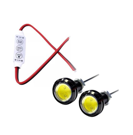 Imagem de Kit Parafuso Led 23mm 2pçs Com Central Strobo 12v Para Carro