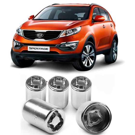 Imagem de Kit Parafuso Porca Antifurto 6CRA Roda Kia Sportage Todos Modelos