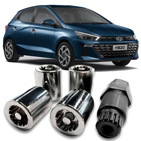 Kit Parafuso Porca Antifurto 6crap Hyundai Hb20 Todos Rodafuso Parafusos E Porcas Para Carro 2069