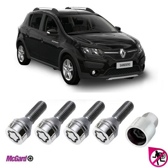 Imagem de Kit Parafuso Trava Antifurto Roda Renault Sandero Original