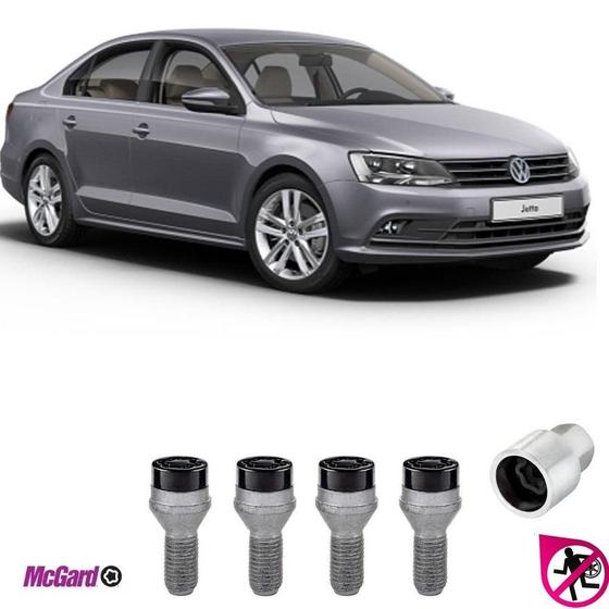 Imagem de Kit Parafuso Trava Antifurto Roda Vw Jetta Original Preto