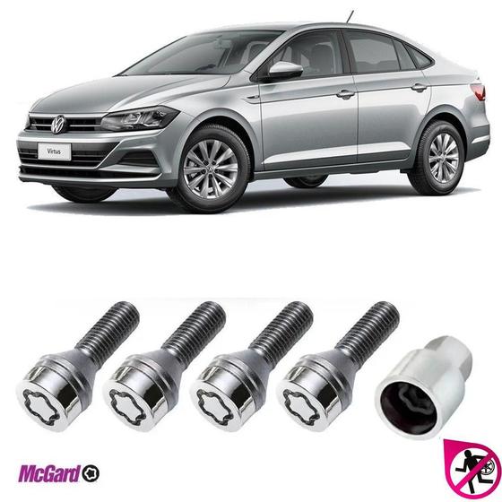 Imagem de Kit Parafuso Trava Antifurto Roda Vw Virtus Original