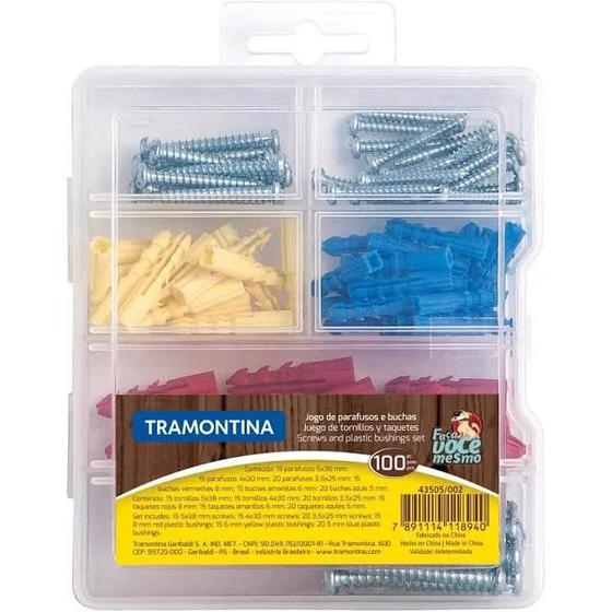 Kit Parafusos Buchas 100 Peças Tramontina com Maleta - Maleta para ...