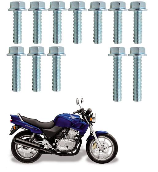 Imagem de Kit parafusos cromados tampa motor lateral esquerda CB500 1997 a 2005 Honda CB500 Antiga