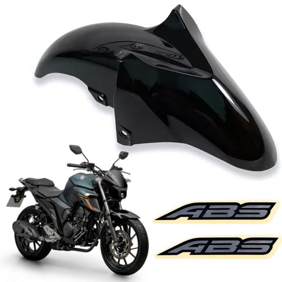 Kit paralama dianteiro preto brilho fz25 fazer 250 2018 2019 2020 2021 ...
