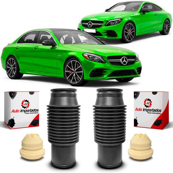 Imagem de Kit Parcial Batente Amarelo Coifa Guarda Pó Amortecedor Dianteiro Mercedes Benz C43 AMG W205 2016 2017 2018 2019 2020