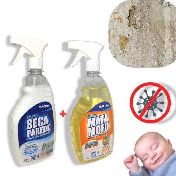 Kit Paredes Infiltração Seca Parede + Mata Mofo Mactra - Antimofo ...
