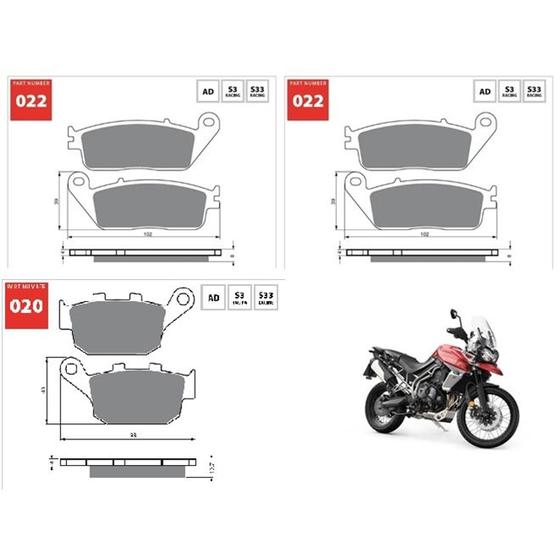 Imagem de Kit pastilha de freio completo triumph tiger 800 ate 2018