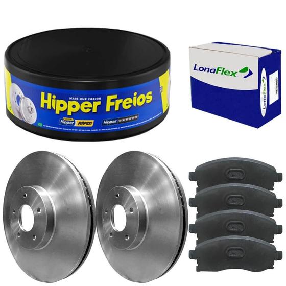 Imagem de Kit Pastilha Disco Freio Sportage 2005 a 2010 Dianteiro Ventilado Akebono Lonaflex