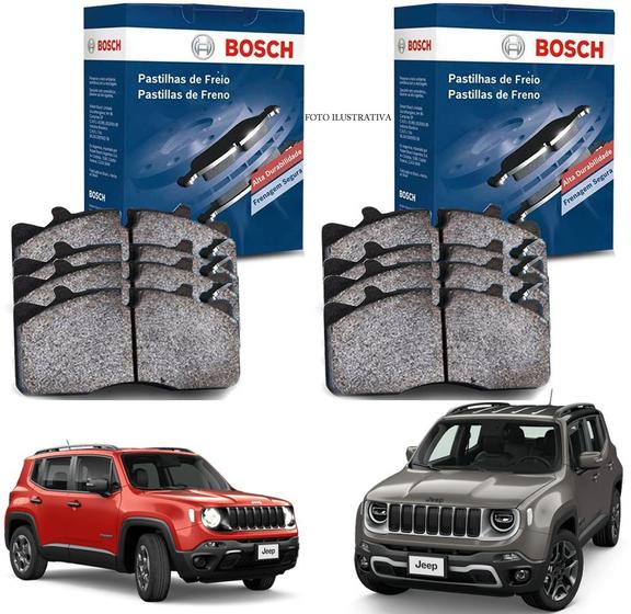 Imagem de Kit Pastilha Freio Bosch Jeep Renegade Sport Longitude Trailhawk 1.8 2.0  2015 2016 2017 2018 2019 2020