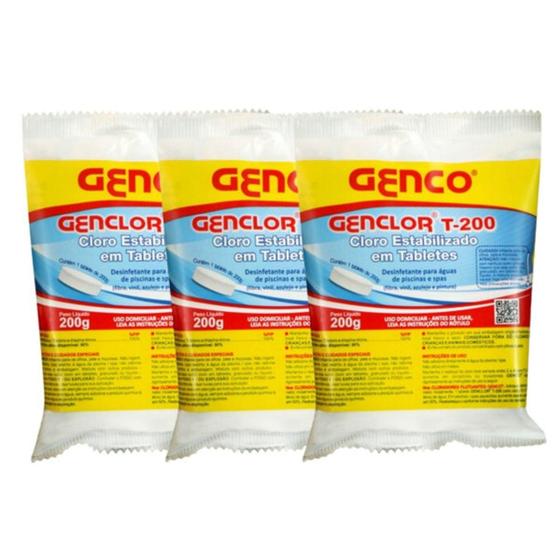 Kit pastilha genclor t-200 com 10 unidades - GENCO Menor preço em Kit pastilha genclor t-200 com 10 unidades - GENCO
