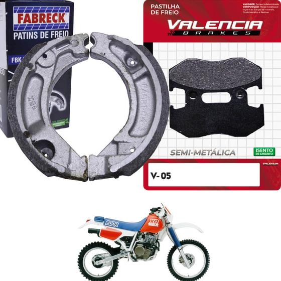 Imagem de Kit Pastilha + Lona Freio 0.25 Xr 600 R 1983 a 1987 Valencia Brakes/Fabreck