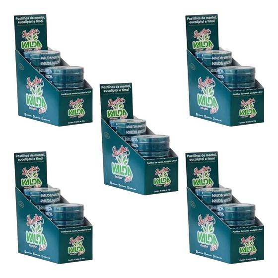 Imagem de Kit Pastilha Valda Diet Com 5 Caixas Com 10 Latas De 50g Cada