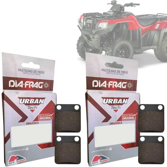 Imagem de Kit Pastilhas De Freio Diafrag Dianteiras - Honda Fourtrax 420 4x2 4x4 2005 a 2023