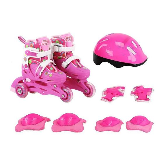 Kit Patins e Proteção Infantil In Line e Tri Line - BBR 2941 - Bbr Importação Imagem de Kit Patins e Proteção Infantil In Line e Tri Line - BBR 2941