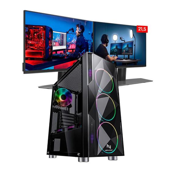 Kit pc gamer intel i5 10400f 16gb (rtx 3060 12gb) ssd 240gb + hd 1tb 600w 80 plus + 2