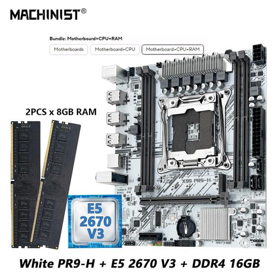 Imagem de Kit PC Gamer Intel Xeon E5 2670 V3 - Placa-Mãe X99 - 16GB RAM - NVMe M.2