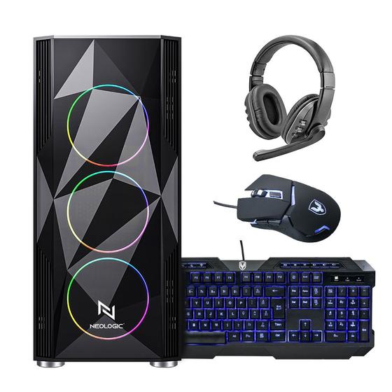 Imagem de Kit - Pc Gamer Neologic NLI82752 AMD Ryzen 5 5600G 8GB (Radeon Vega 7 Integrado) SSD 240GB