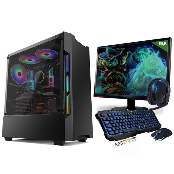 Imagem de Kit PC Gamer Neologic Start NLI81433 Ryzen 5 2400G 8GB (Radeon RX Vega 11 Integrado) SSD 480GB + Monitor 19,5