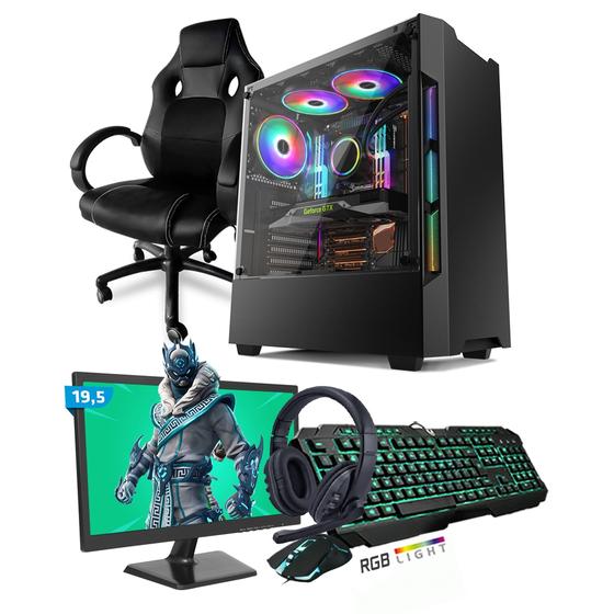 Kit PC Gamer Smart SMT81469 Intel i5 8GB (GeForce GTX 1650 4GB) SSD 480GB + Monitor 19,5 + Cadeira Gamer Menor preço em Kit PC Gamer Smart SMT81469 Intel i5 8GB (GeForce GTX 1650 4GB) SSD 480GB + Monitor 19,5 + Cadeira Gamer