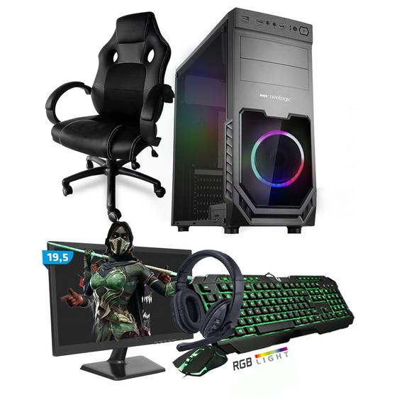 Imagem de Kit PC Gamer Smart SMT81470 Intel i5 8GB (GeForce GTX 1650 4GB) 1TB + Monitor 19,5 + Cadeira Gamer