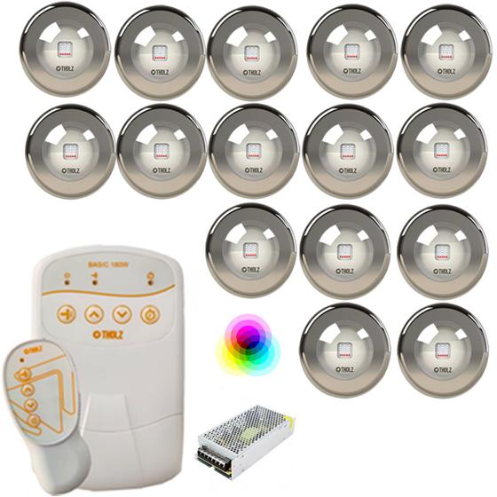 Imagem de KIT PDX1410n + 15 LED PREMIUM INOX 316 9W RGB Piscina Tholz