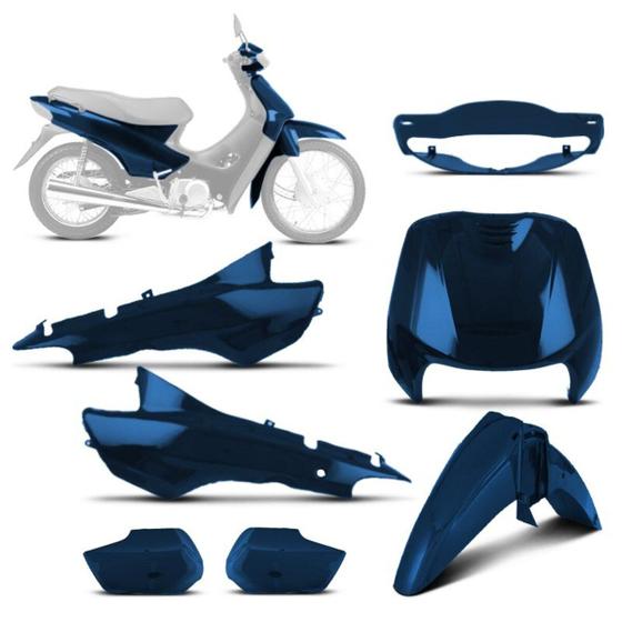 Imagem de Kit Peças Plásticas Carenagem Moto Biz 100 Pro Tork Completo 1998 1999 2000 2001 2002 2003 2004 2005