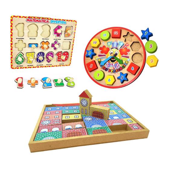 Kit Pedagógico Educativo Matemática Construtor Relógio Menor preço em Kit Pedagógico Educativo Matemática Construtor Relógio