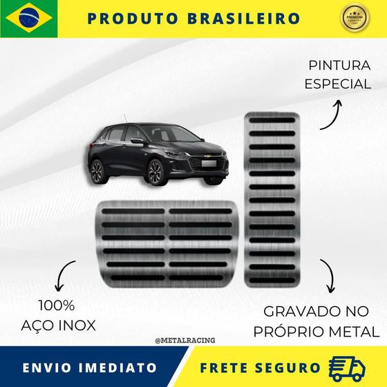 Imagem de KIT Pedaleira de Carro 100% AÇO INOX modelo do carro Chevrolet Onix 2020 Acima Envio Rápido Brasil