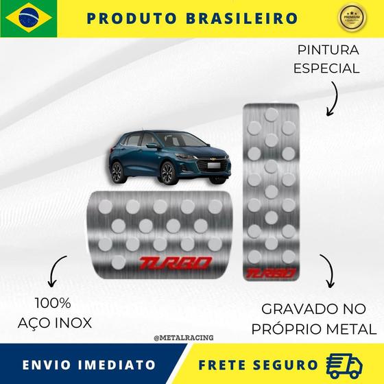 Imagem de KIT Pedaleira de Carro 100% AÇO INOX modelo do carro Chevrolet Onix Premier E Plus 2020 Acima Envio Rápido Brasil