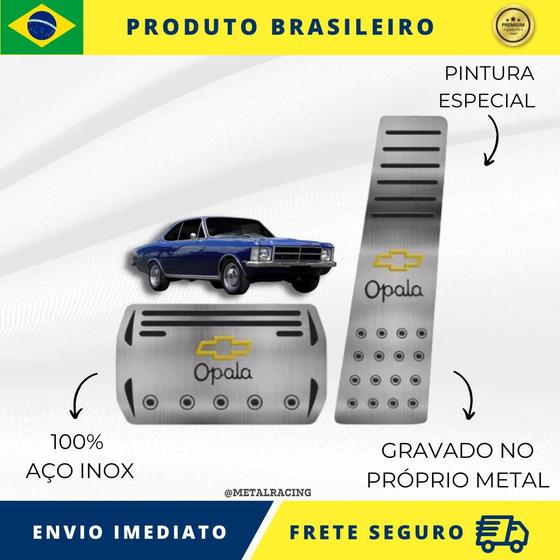 Imagem de KIT Pedaleira de Carro 100% AÇO INOX modelo do carro Chevrolet Opala 1968 Acima  Envio Rápido Brasil