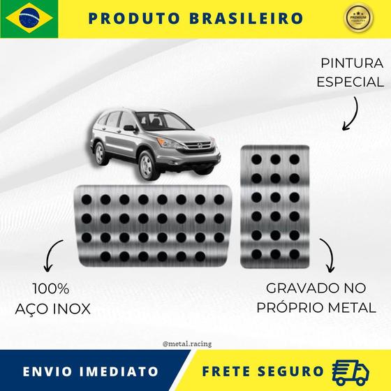 Imagem de KIT Pedaleira de Carro 100% AÇO INOX modelo do carro Honda Crv 1995 Acima  Envio Rápido Brasil