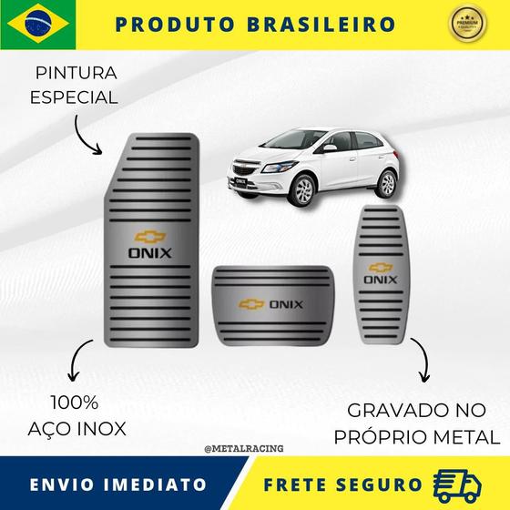 Imagem de KIT Pedaleira de Carro E Descanso de PÉ 100% AÇO INOX modelo do carro Chevrolet Onix 2012 Acima  Envio Rápido Brasil