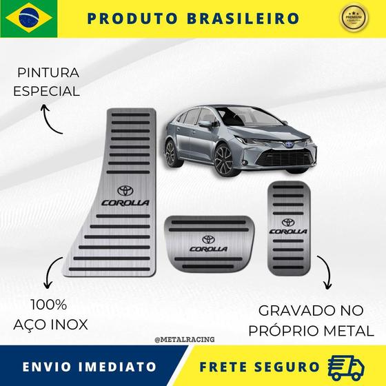 Imagem de KIT Pedaleira de Carro E Descanso de PÉ 100% AÇO INOX modelo do carro Fiat Pulse 2021 acima  Envio Rápido Brasil