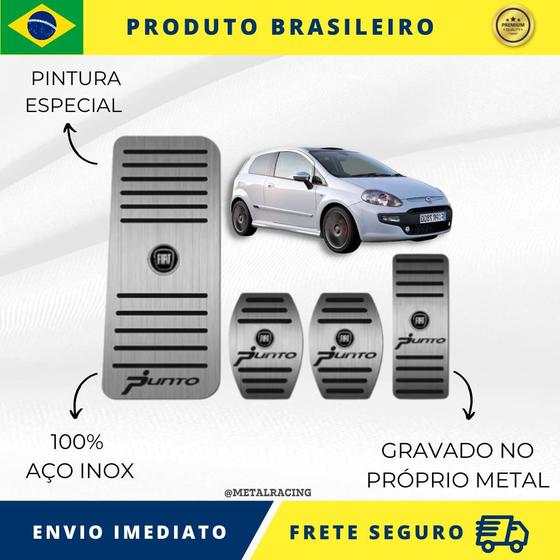 Imagem de KIT Pedaleira de Carro E Descanso de PÉ 100% AÇO INOX modelo do carro Fiat Punto 1993 acima Envio Rápido Brasil