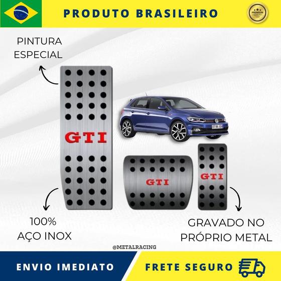 Imagem de KIT Pedaleira de Carro E Descanso de PÉ 100% AÇO INOX modelo do carro Volkswagen Polo Gti 2018 acima Envio Rápido Brasil