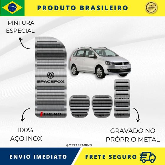 Imagem de KIT Pedaleira de Carro E Descanso de PÉ 100% AÇO INOX modelo do carro Volkswagen Spacefox Itrend 2013 acima Envio Rápido Brasil