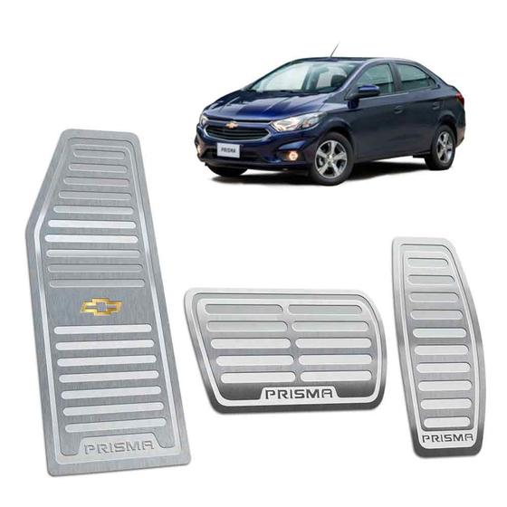 Imagem de Kit pedaleira + descanso chevrolet prisma 2013/2019 aço inox