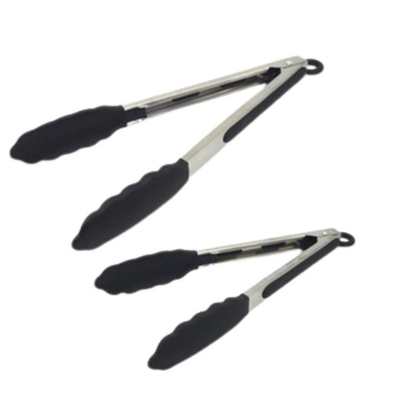 Imagem de KIT PEGADORES DE SILICONE COM CABO INOX - Pegador multiuso