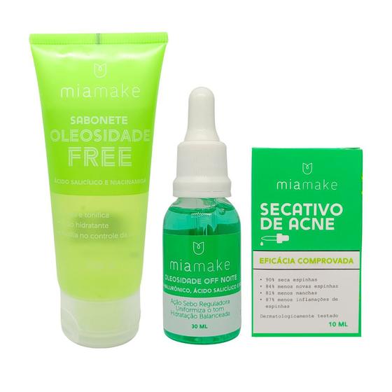 Kit Pele Oleosa Anti Acne Mia Make Serum e Secativo Skin Care
