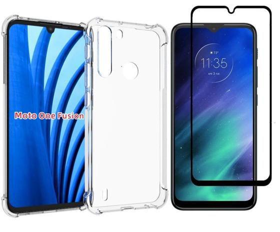 Imagem de Kit Película  3D de Vidro + Fone de Ouvido + Capa Anti Impacto Motorola One Fusion