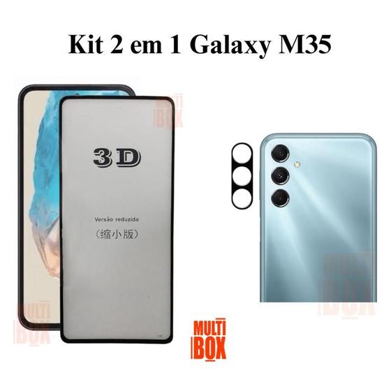 Imagem de Kit Película 3D de Vidro + Película de Câmera Traseira para Samsung Galaxy M35